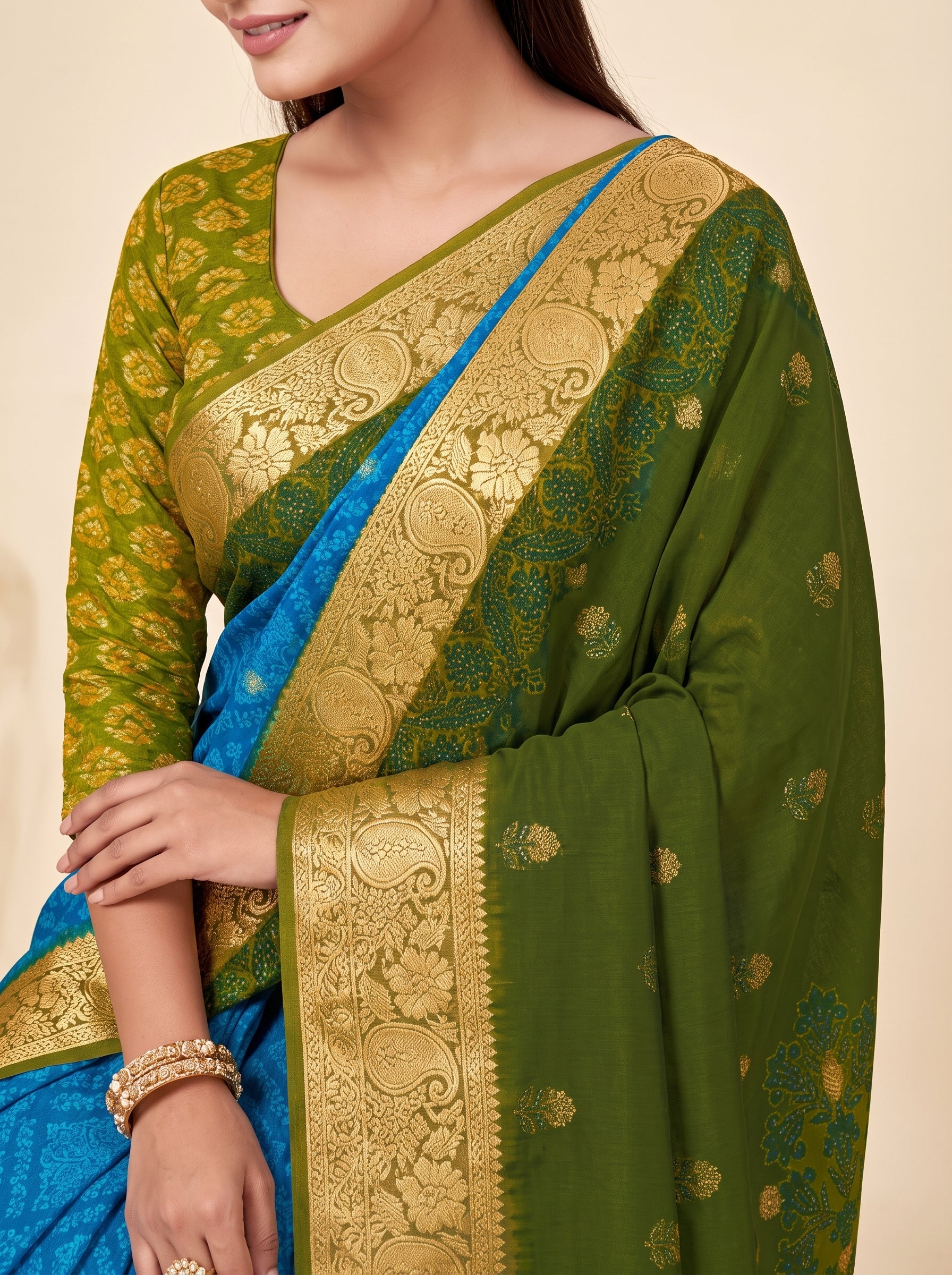 Shared pallu close-up [sku:KN-66902]
