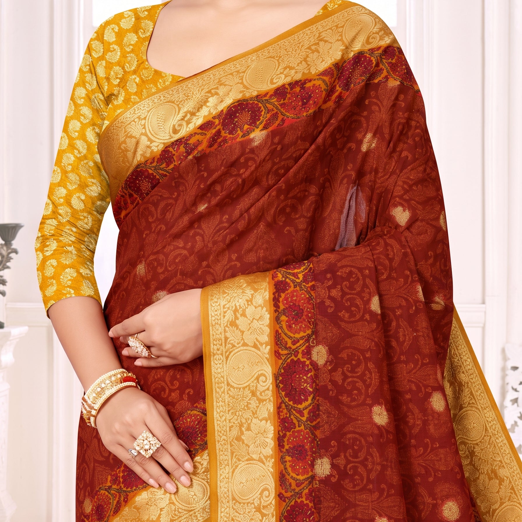 Shared pallu close-up [sku:KN-66905]