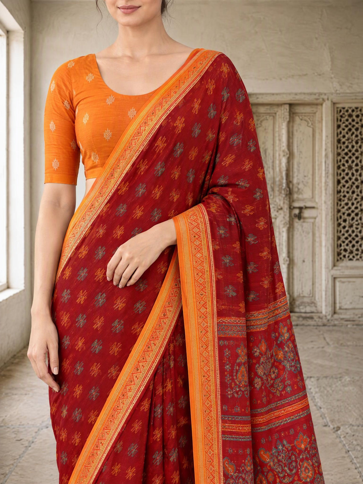 Shared pallu close-up [sku:KN-50921]