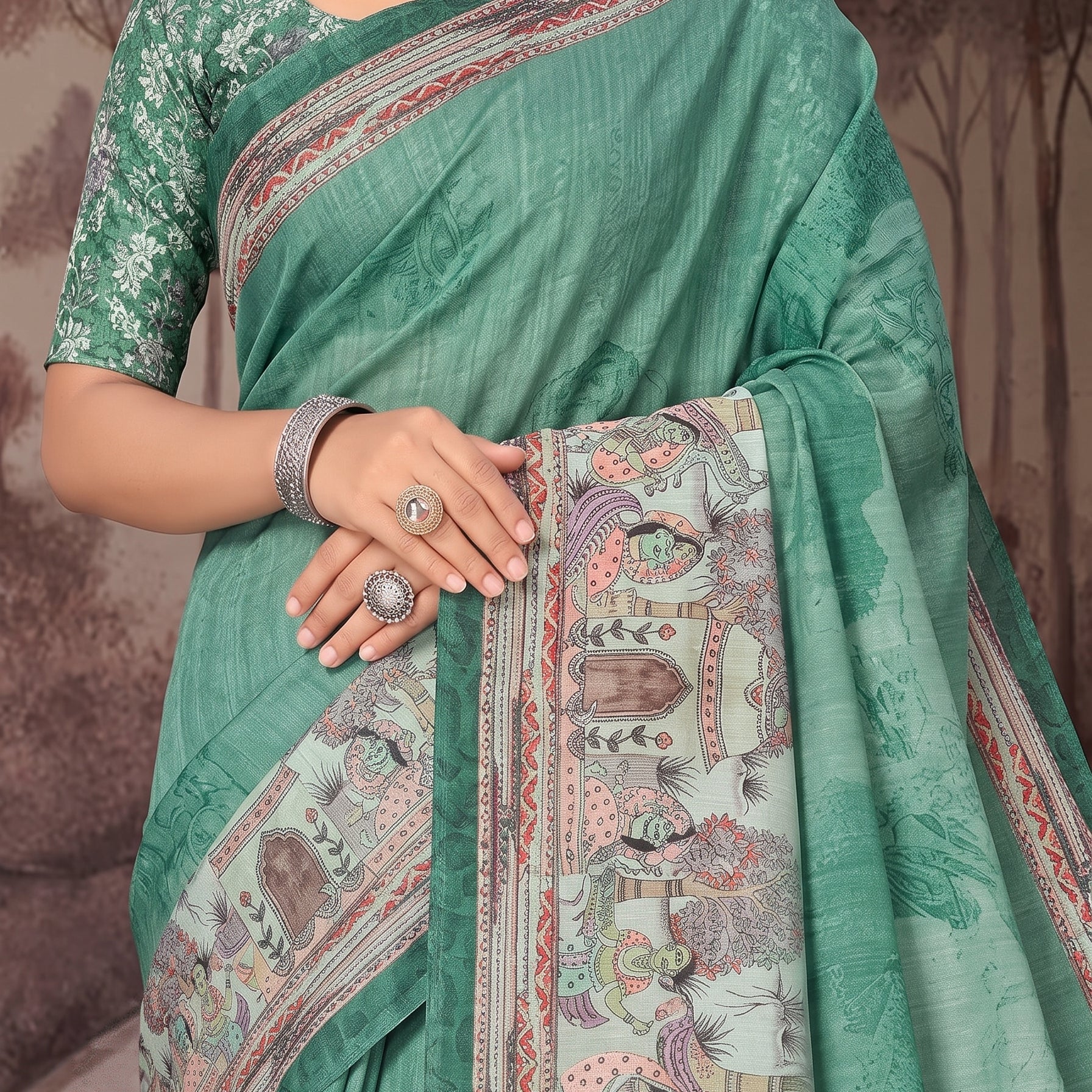 Shared pallu close-up [sku:KN-68407]