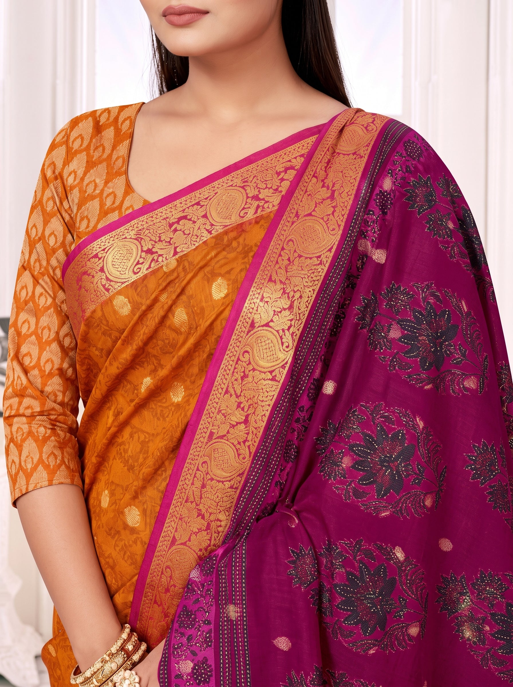 Shared pallu close-up [sku:KN-66899]