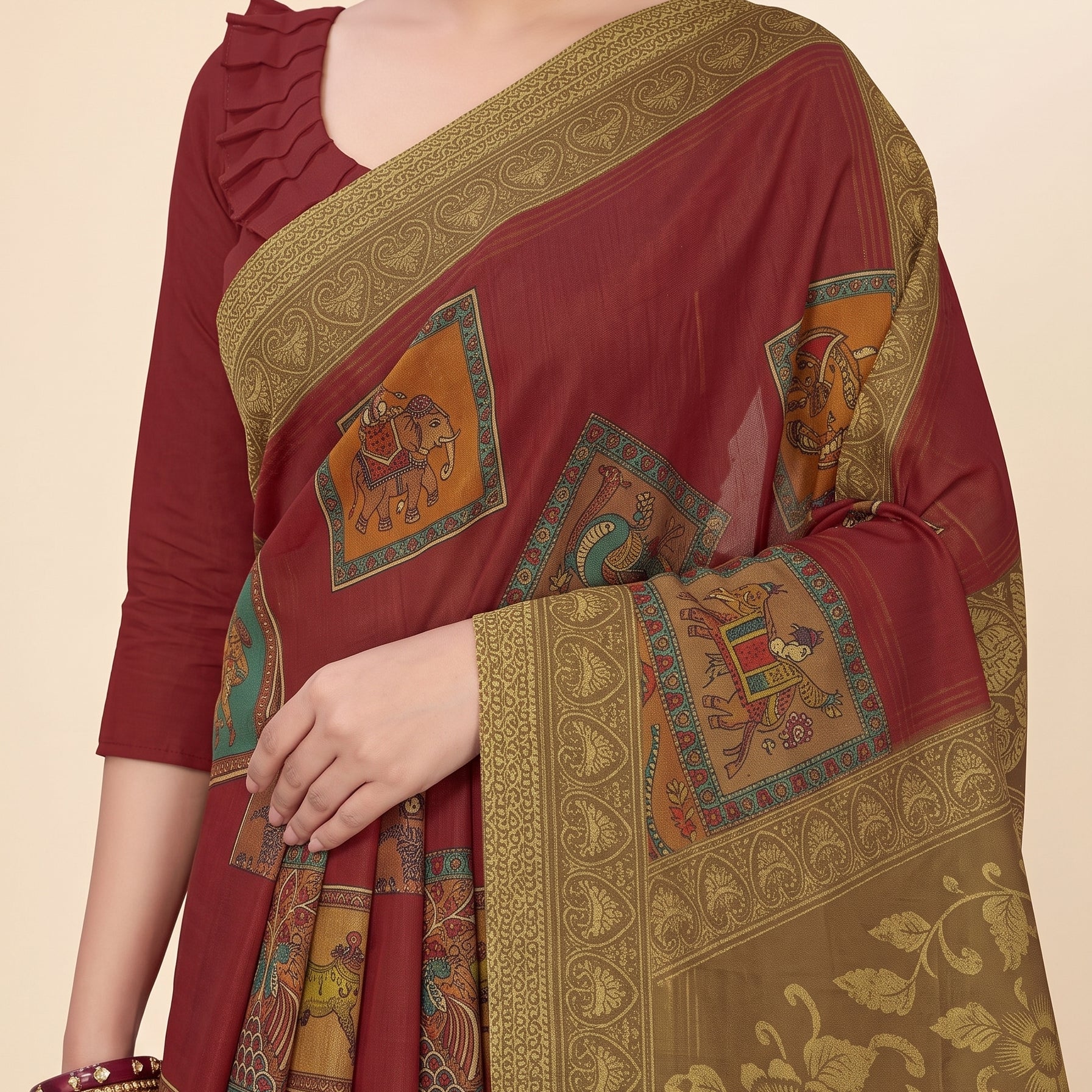 Shared pallu close-up [sku:BV-25355]