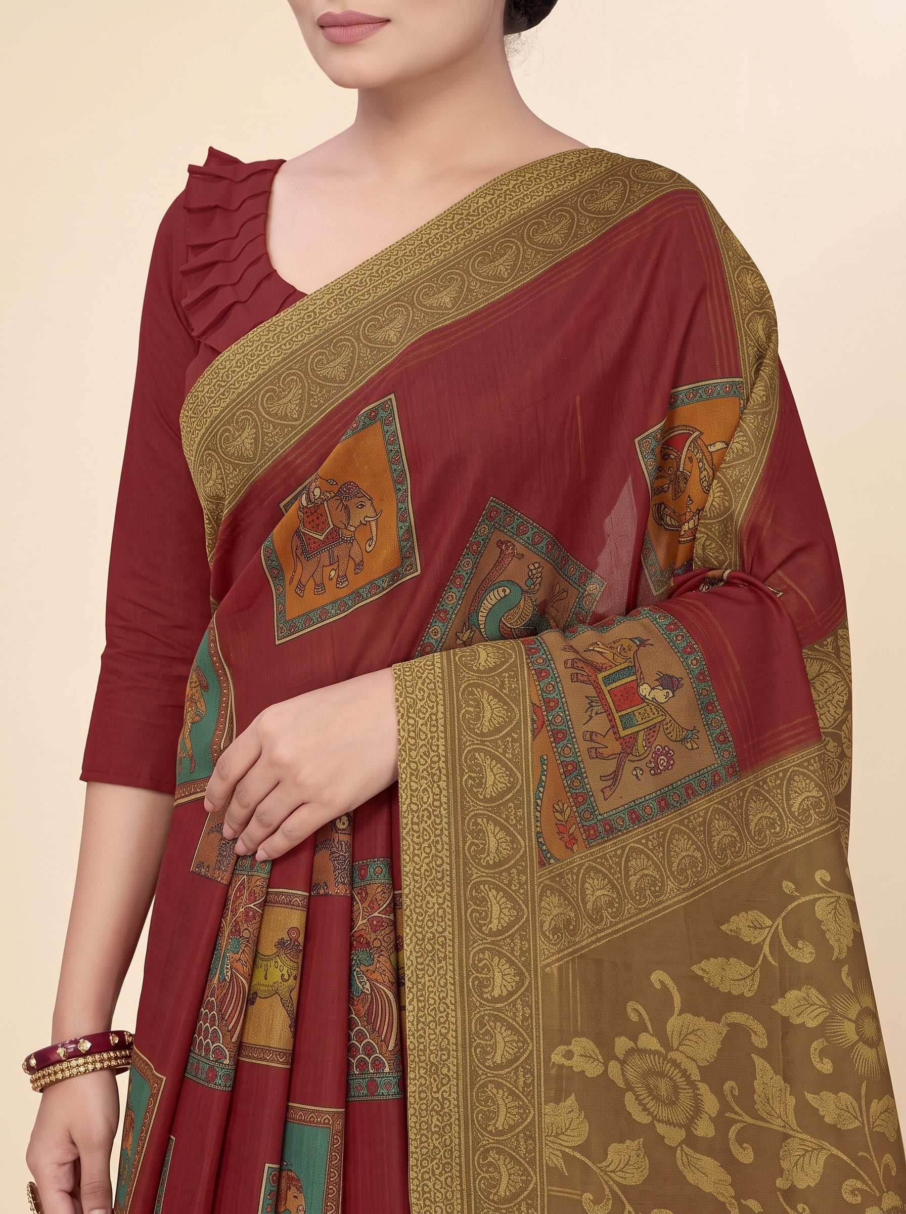Shared pallu close-up [sku:BV-25355]
