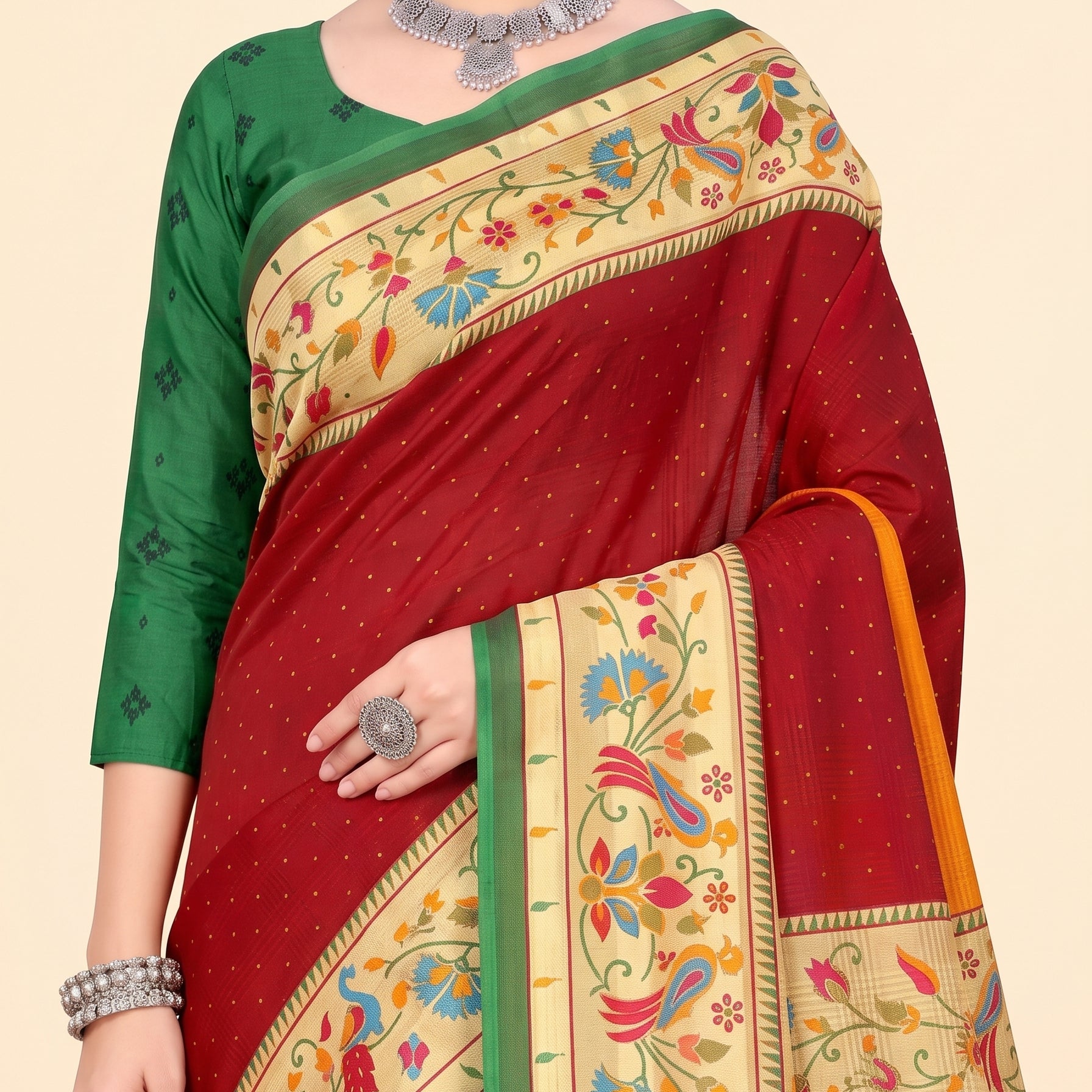 Shared pallu close-up [sku:KN-59274]