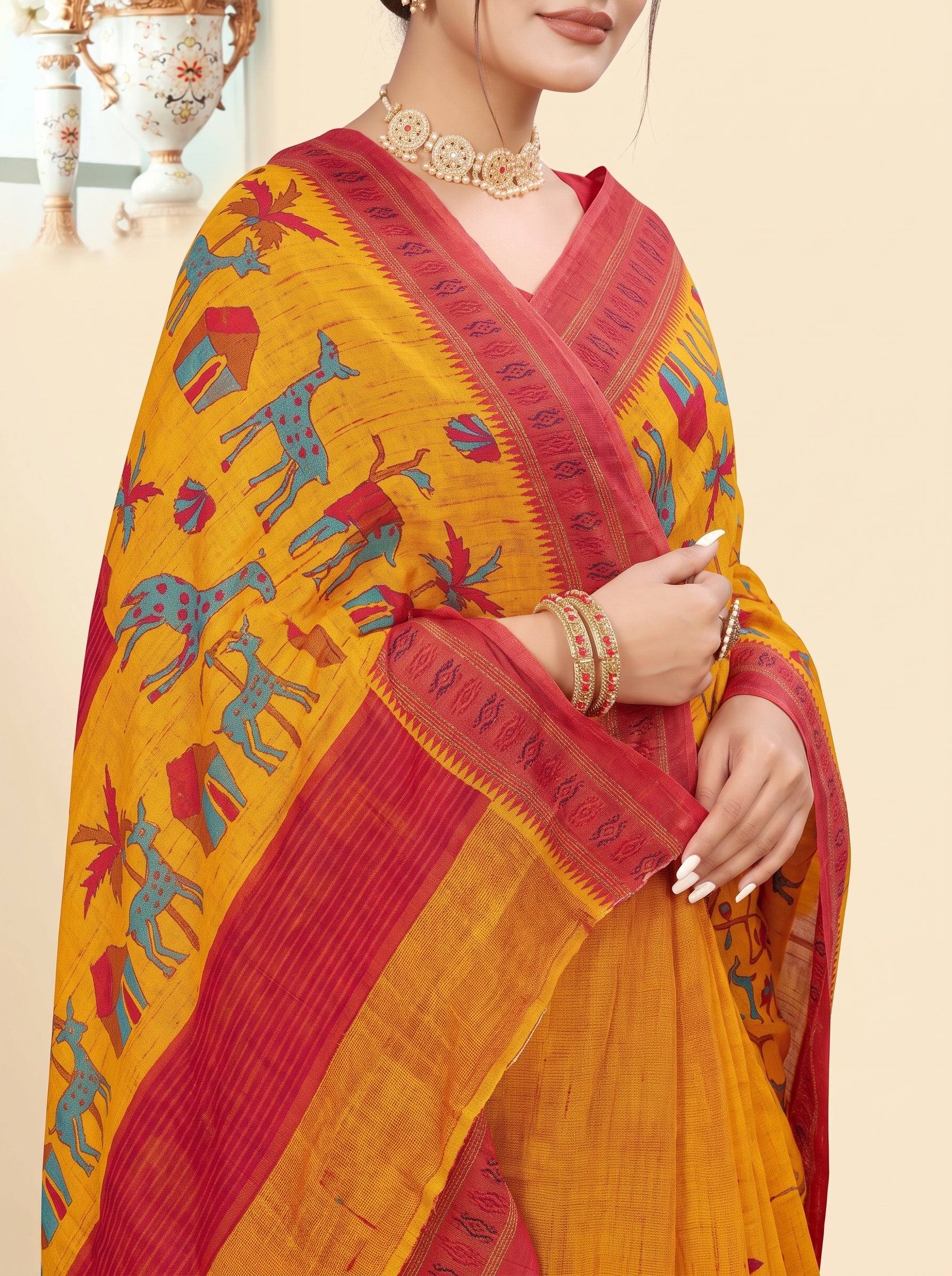 Shared pallu close-up [sku:KN-46867]
