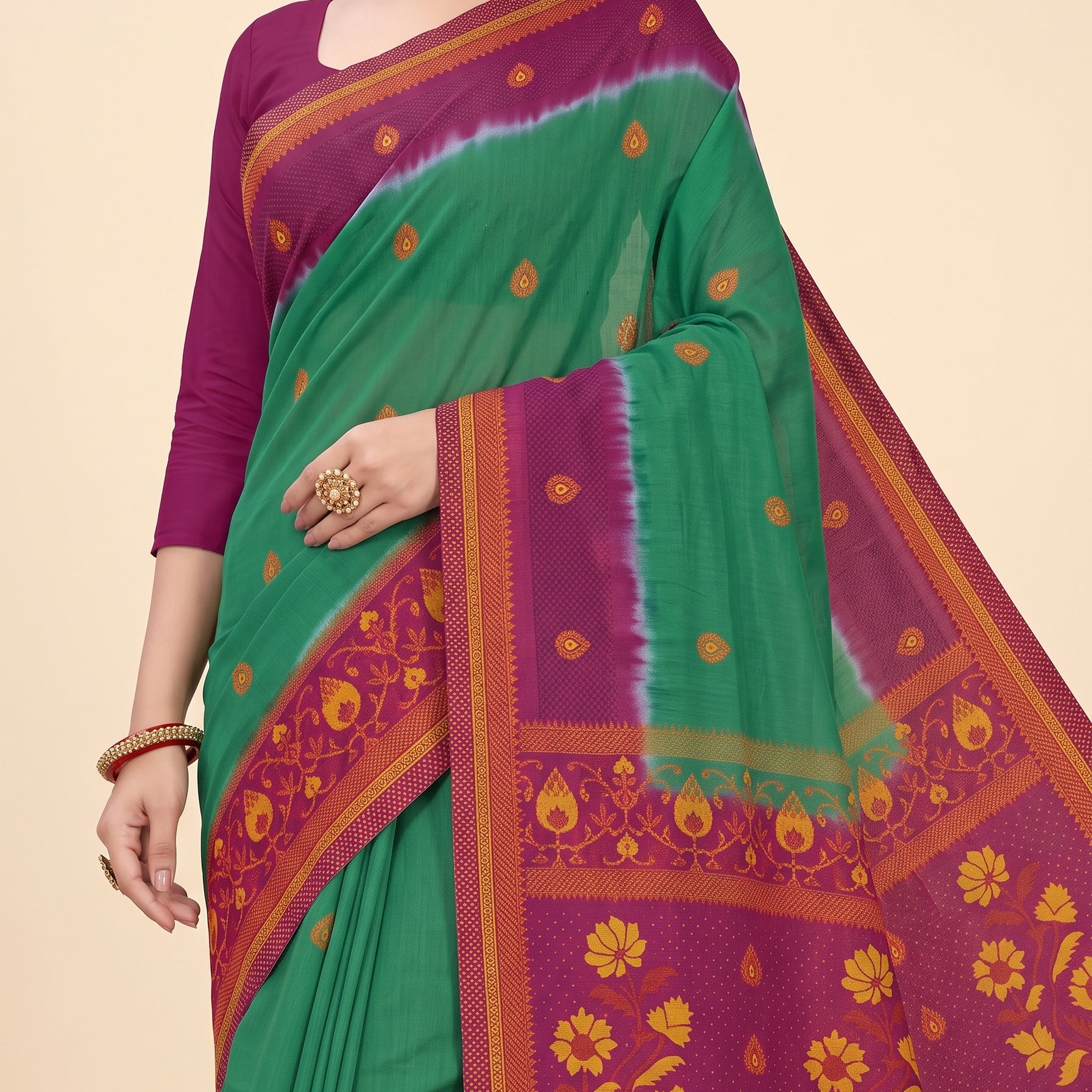Shared pallu close-up [sku:BV-24670]