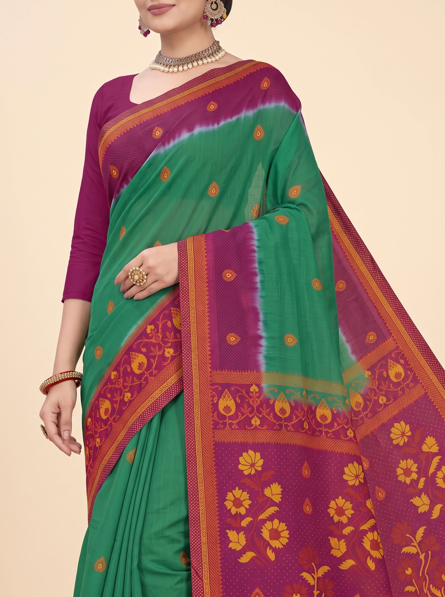 Shared pallu close-up [sku:BV-24670]