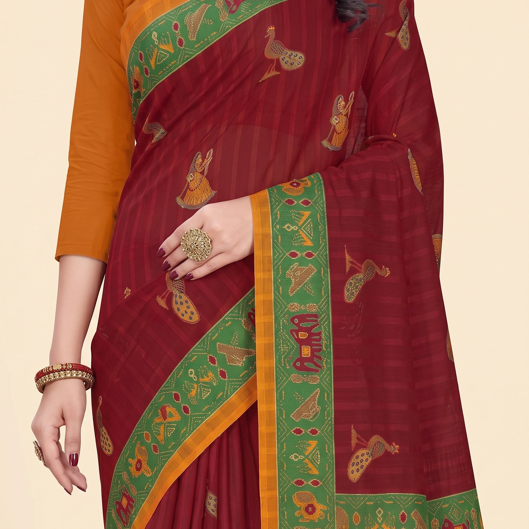 Shared pallu close-up [sku:BV-25036]