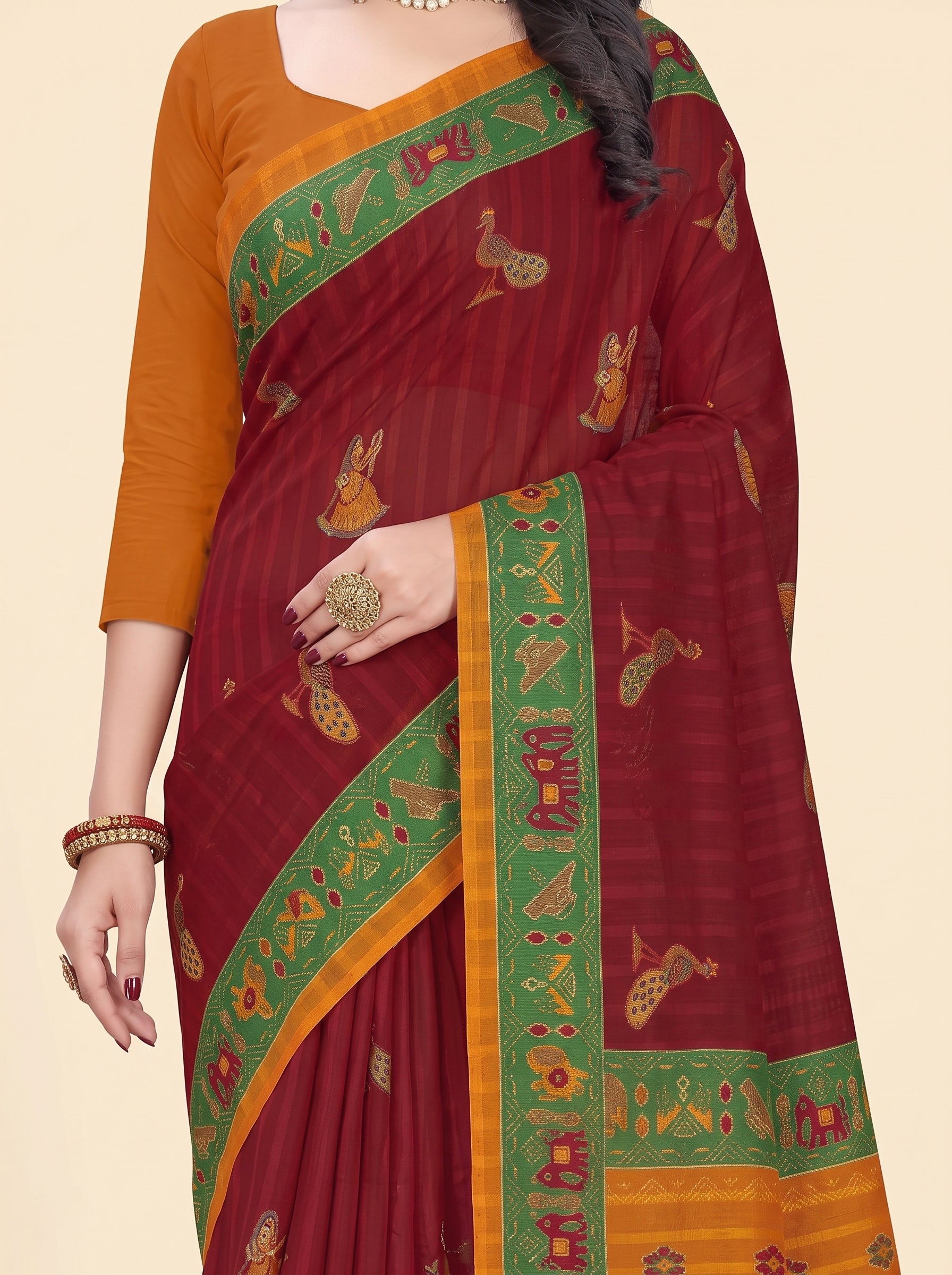 Shared pallu close-up [sku:BV-25036]