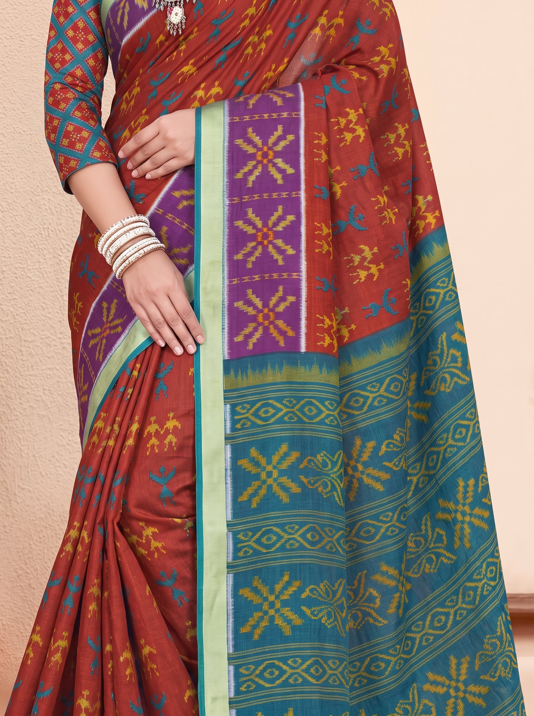 Shared pallu close-up [sku:JA-14411]