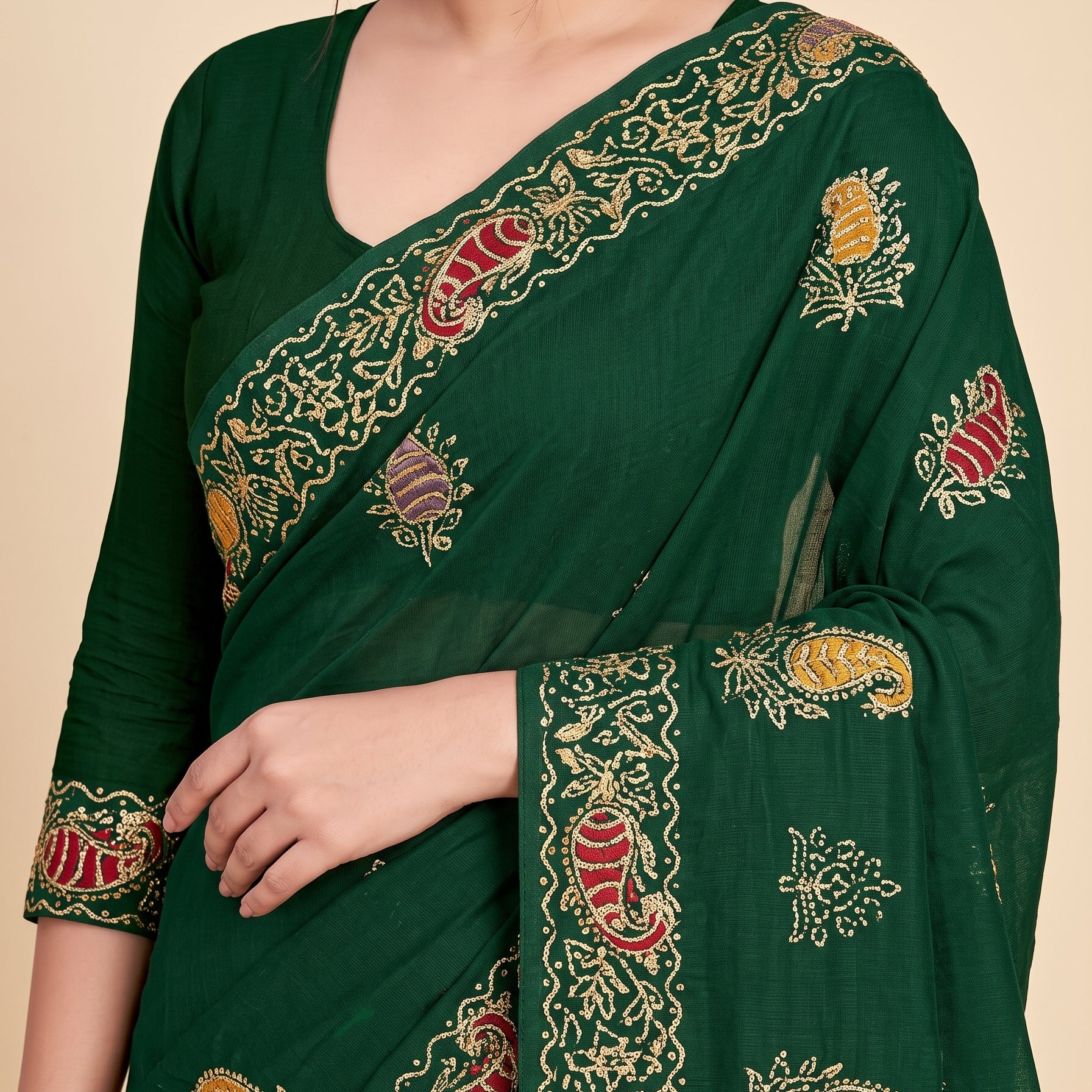 Shared pallu close-up [sku:KN-68705]