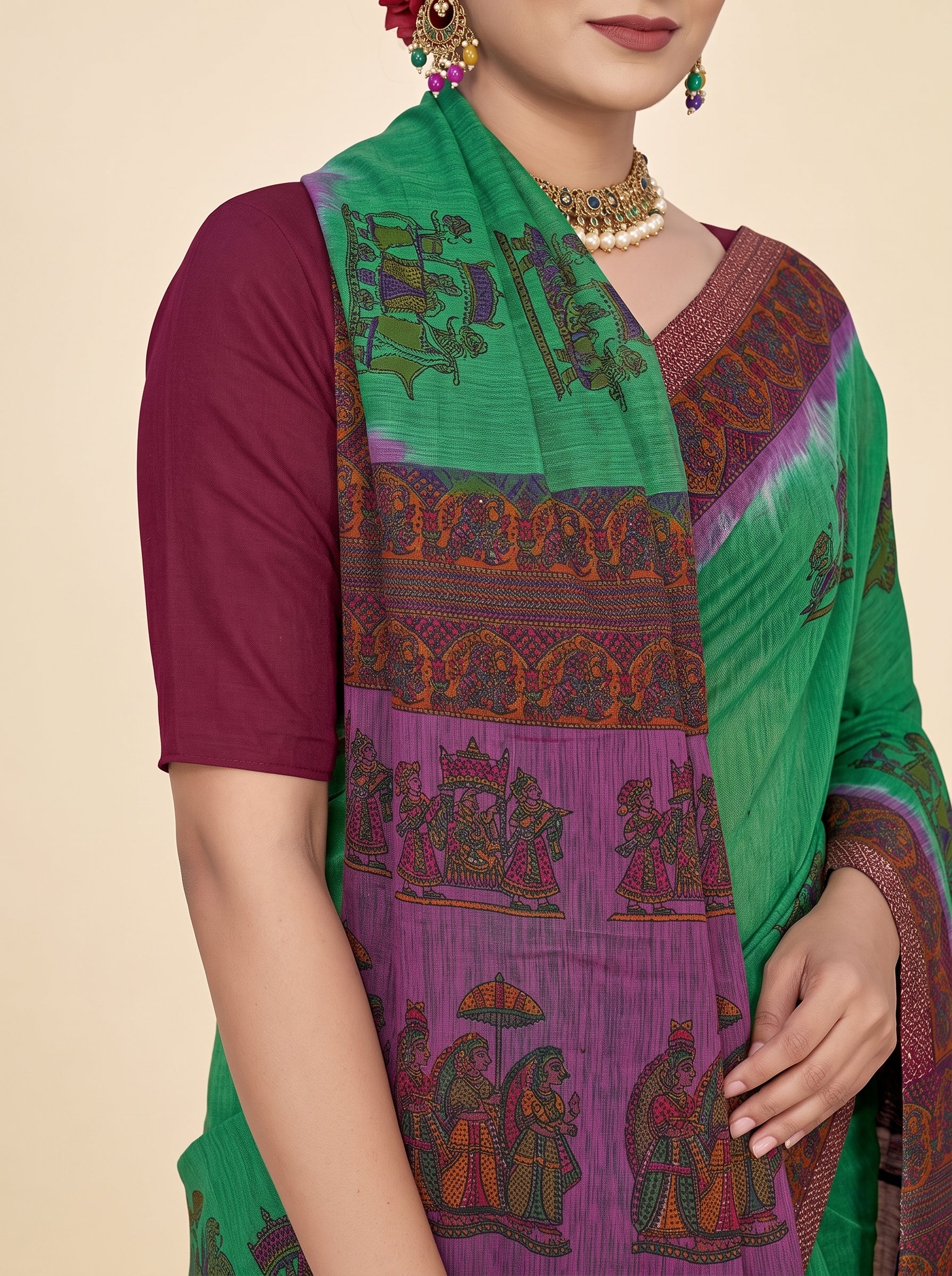 Shared pallu close-up [sku:BV-24276]