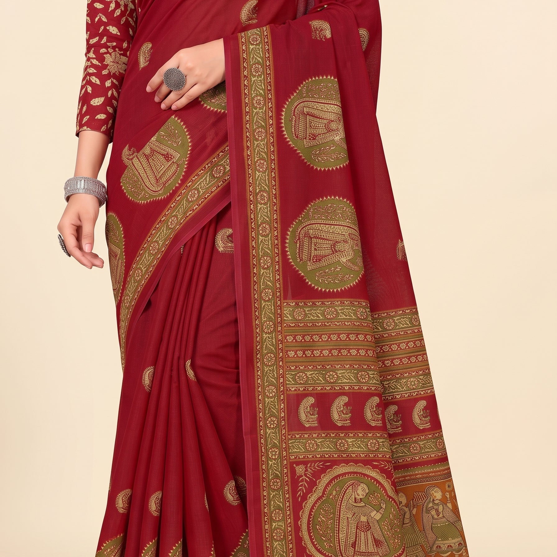 Shared pallu close-up [sku:KN-62892]