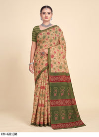 Green Floral Pallu
