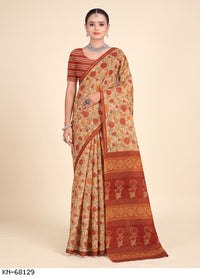Red Floral Pallu