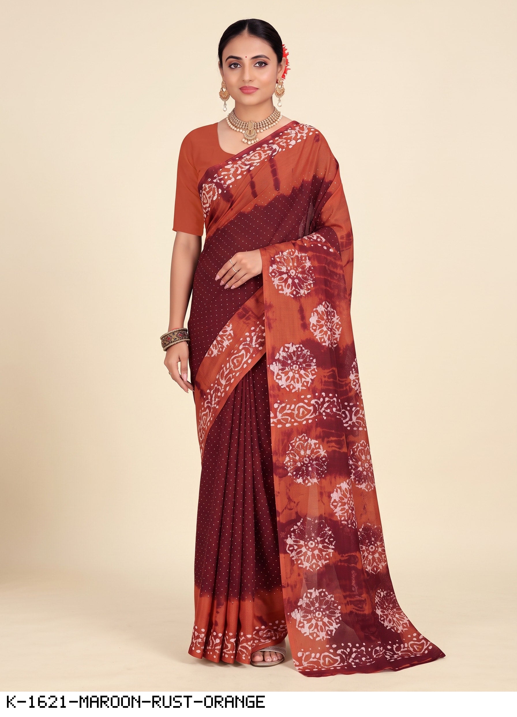 Shopify front studio [sku:K-1621-MAROON-RUST-ORANGE]