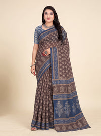 Floral Pallu Brown Body