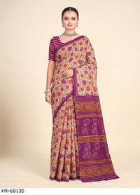 Purple Floral Pallu
