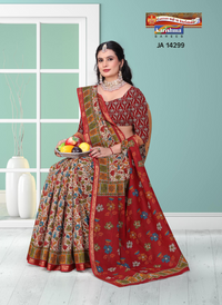 Kalamkari Floral with Crimson Pallu