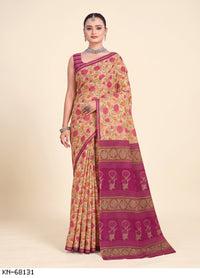 Magenta Floral Pallu