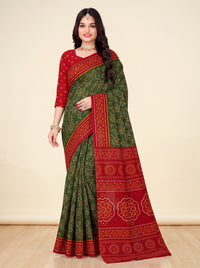 Bandhani Floral Pallu