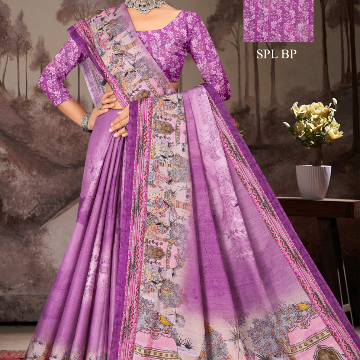 Magenta Purple malai saree [sku:KN-68406]