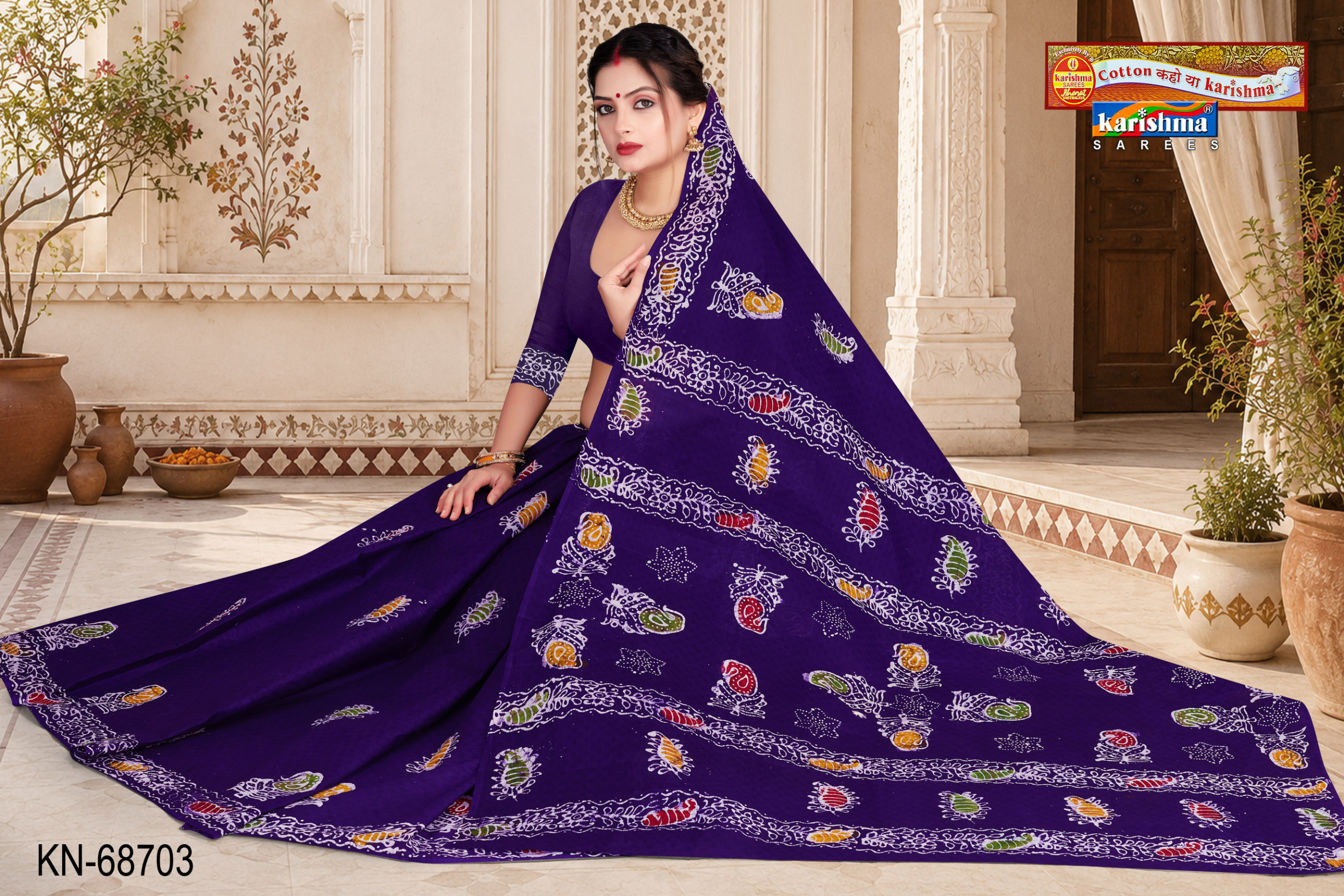 Indigo Blue malai saree [sku:KN-68703]