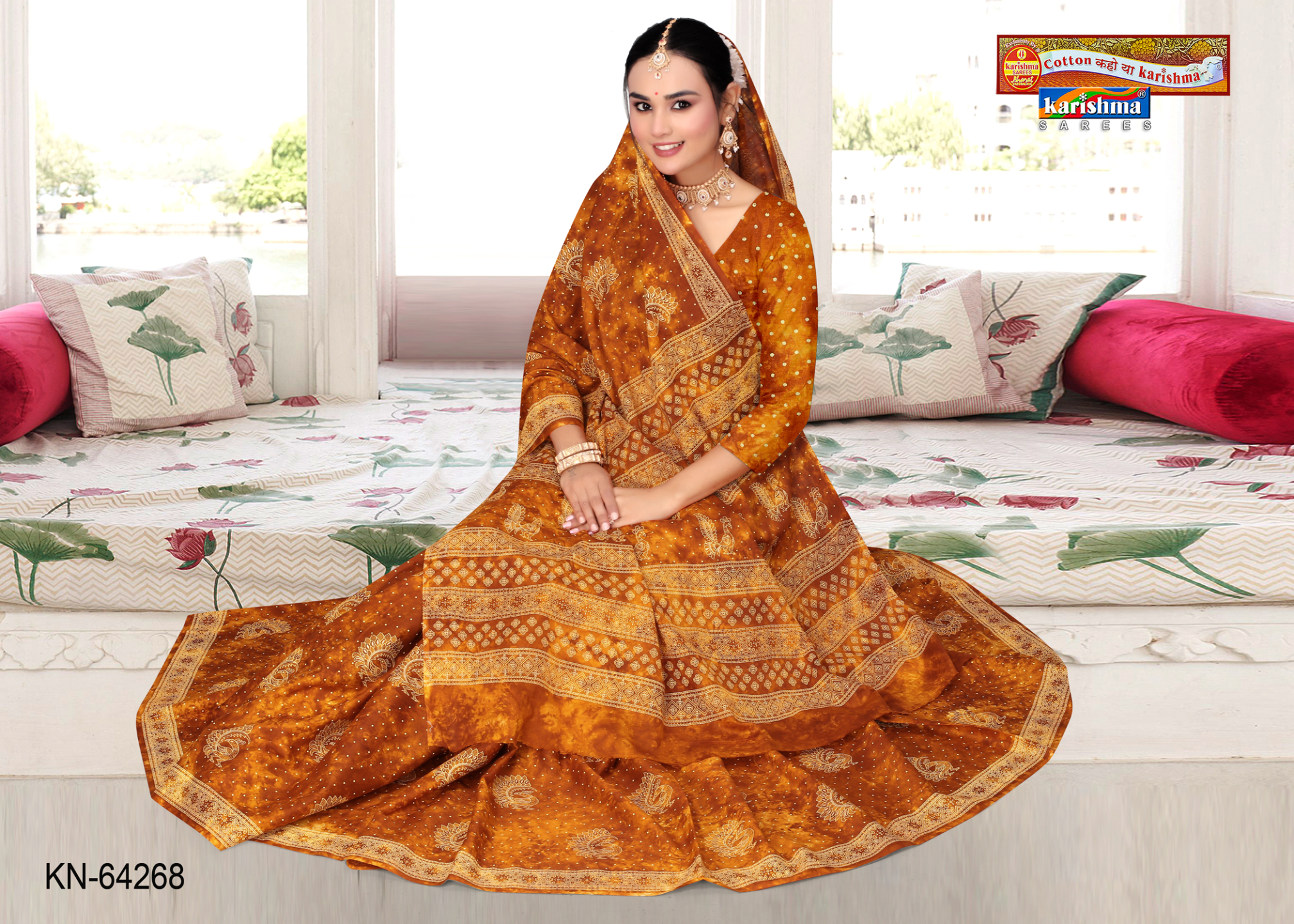 Mustard Yellow malai saree [sku:KN-64268]